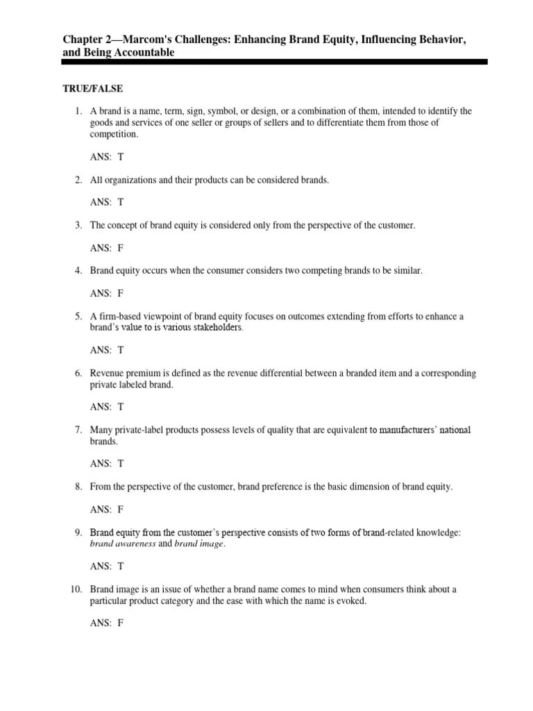 Test Bank Advertising Promotion Other Aspects Of Integrated Marketing ...