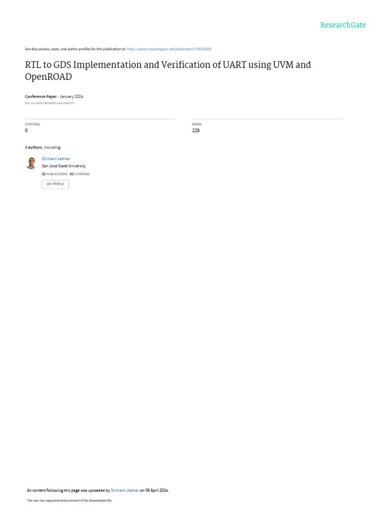 RTL To GDS Implementation And Verification Of UART Using UVM And ...