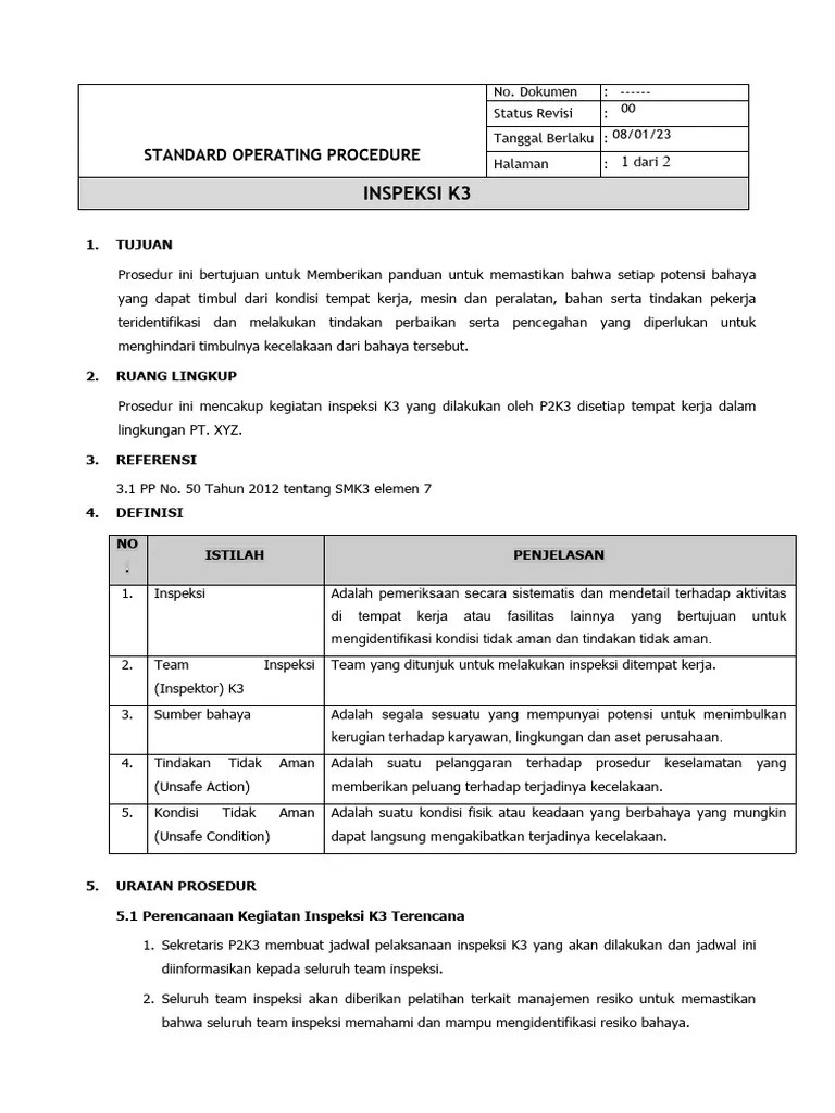 SOP Inspeksi | PDF