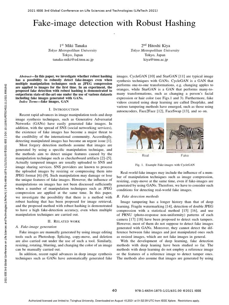 Fake Image Detection | PDF | Deep Learning | Data Compression