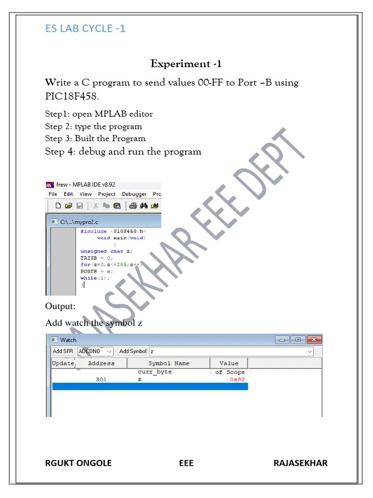 Embedded System Lab Manual 2 Pdf Office Equipment Computer Data