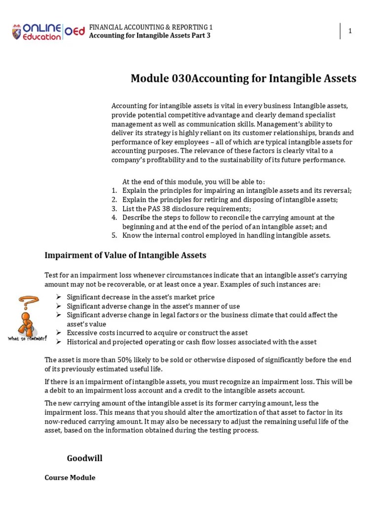 W13 Module 030accounting For Intangible Assets | PDF | Goodwill ...