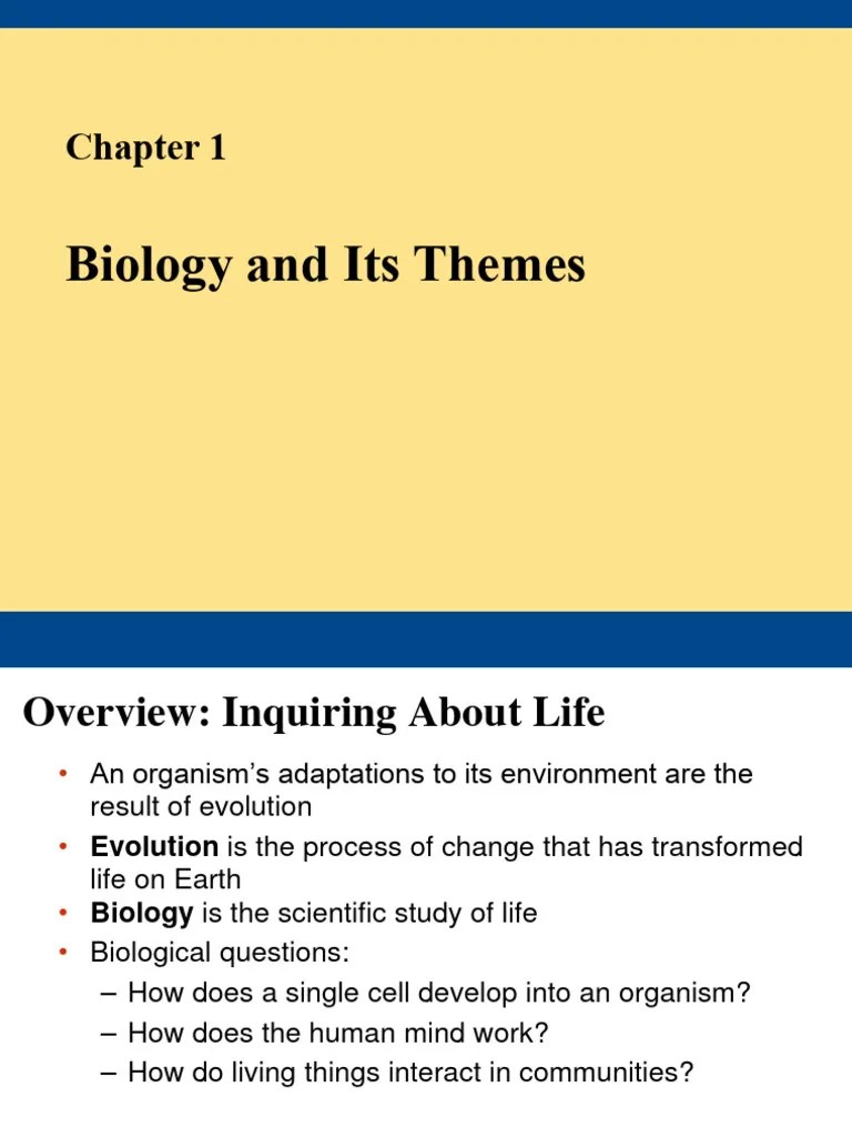 Chapter 1 Biology And Its Themes | PDF | Gene | Dna