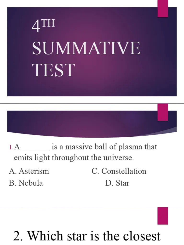 4TH SUMMATIVE TEST | PDF | Stars | Sky Regions