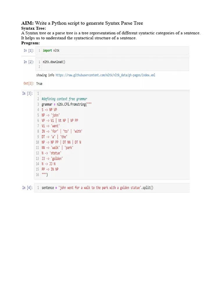 Syntax Parse Tree | PDF