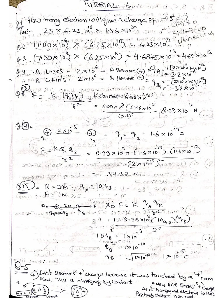 Tutorial 6 Static Electricity | PDF