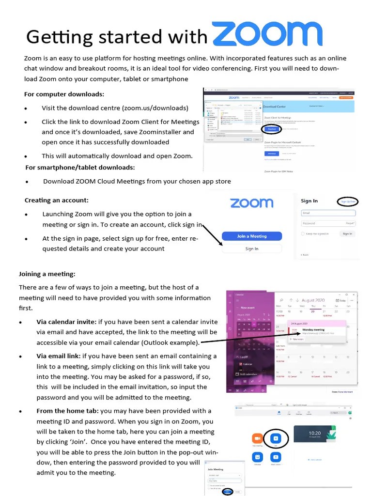Getting Started With ZOOM Guide & Event Guidance | PDF | Online And ...