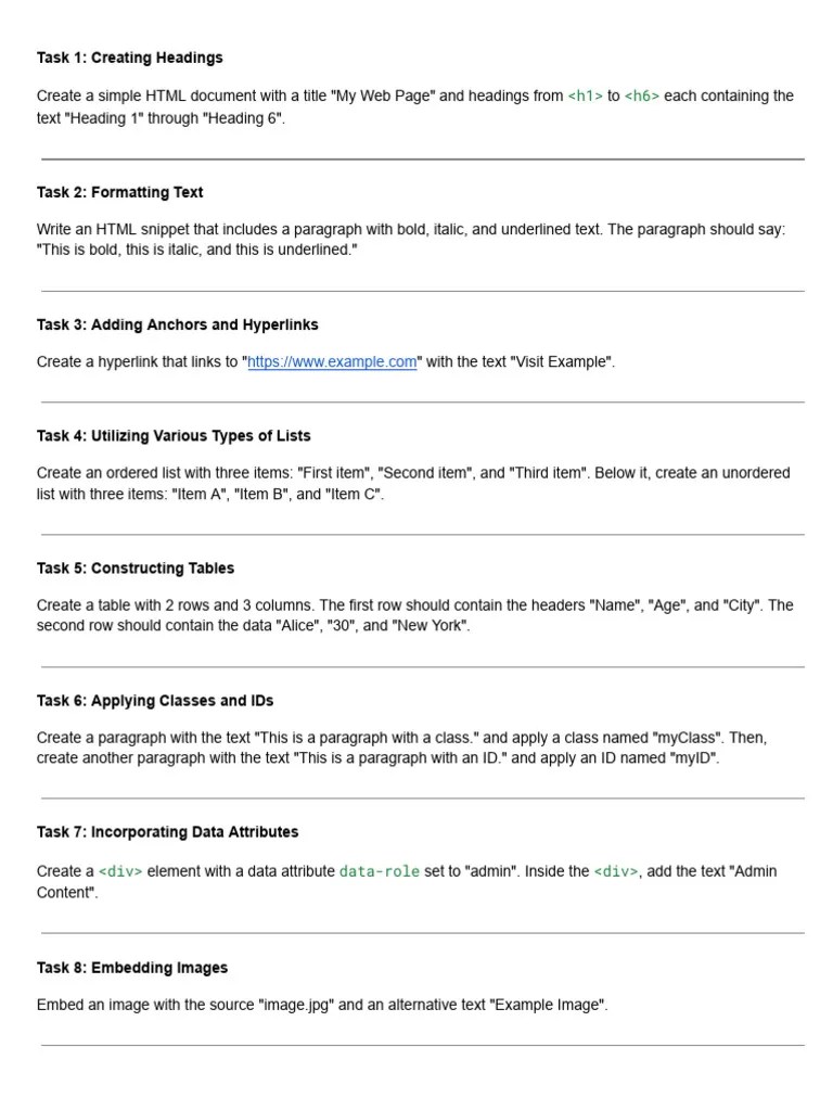 HTML Test | PDF | Html Element | Html