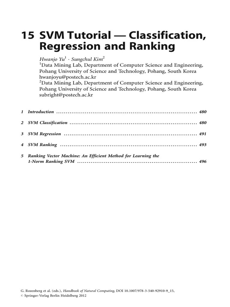 SVM Tutorial | PDF | Support Vector Machine | Mathematical Optimization