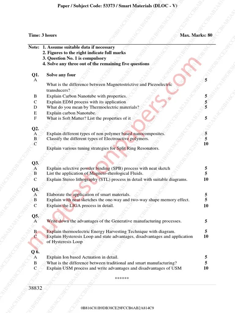 Be Mechanical Engineering Semester 8 2023 December Dloc V Smart ...