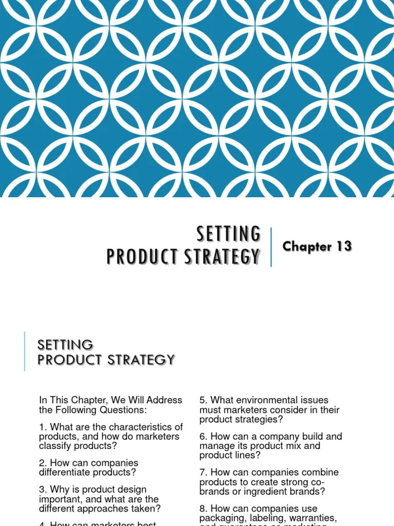 Chapter 13 Setting Product Strategy | PDF | Brand | Product (Business)