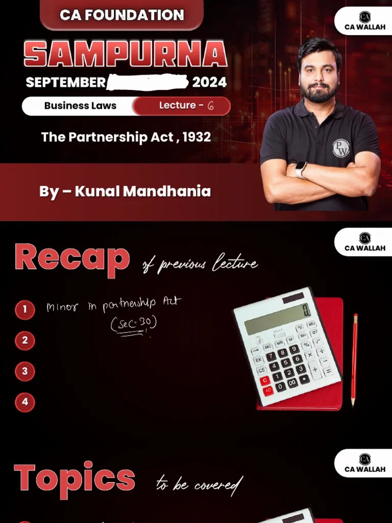 The Indian Partnership Act, 1932 06 - Class Notes | PDF | Partnership | Law Of Obligations