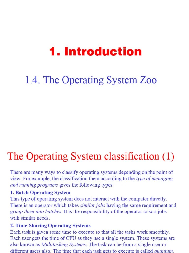 1.4. The Operating System Zoo | PDF | Operating System | Computer Network