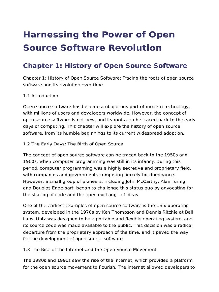 Harnessing The Power Of Open Source Software Revolution | PDF | Open ...