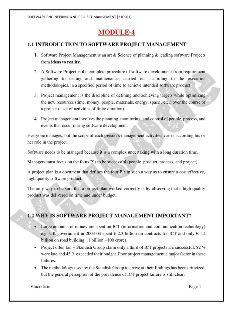 @vtucode - In 21CS61 Module 4 2021 Scheme | PDF | Project Management | Software Testing