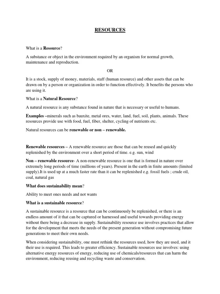 Resources 2 | PDF | Soil | Renewable Resources
