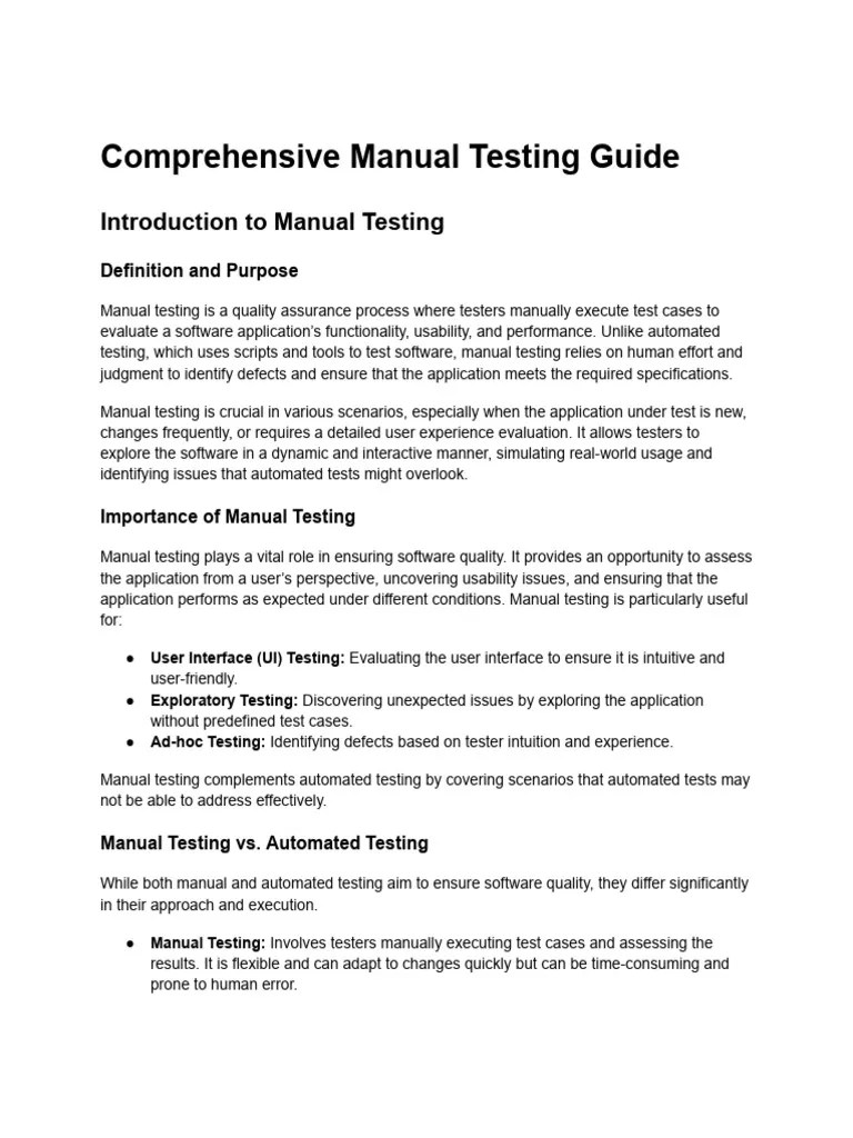 Manual Testing | PDF | Software Testing | Usability