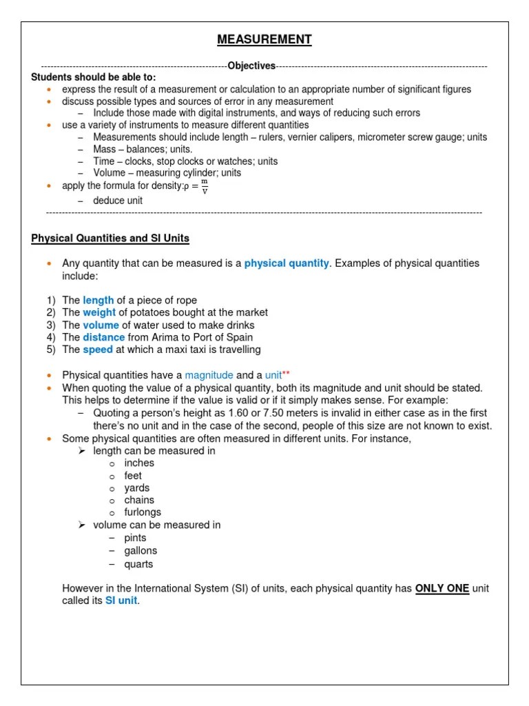 Measurement 1 | PDF | Observational Error | Significant Figures