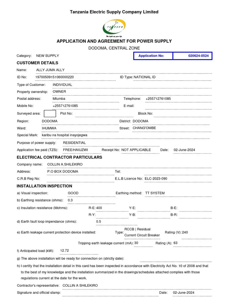 PowerApplicationForm 020624-0524 | PDF | Electricity | Electrical ...