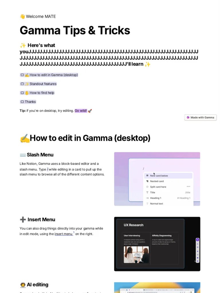 Gamma Tips And Tricks Pdf Artificial Intelligence Intelligence