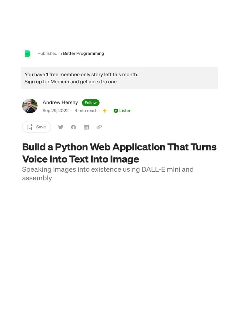 Build A Python Web Application That Turns Voice Into Text Into Image ...