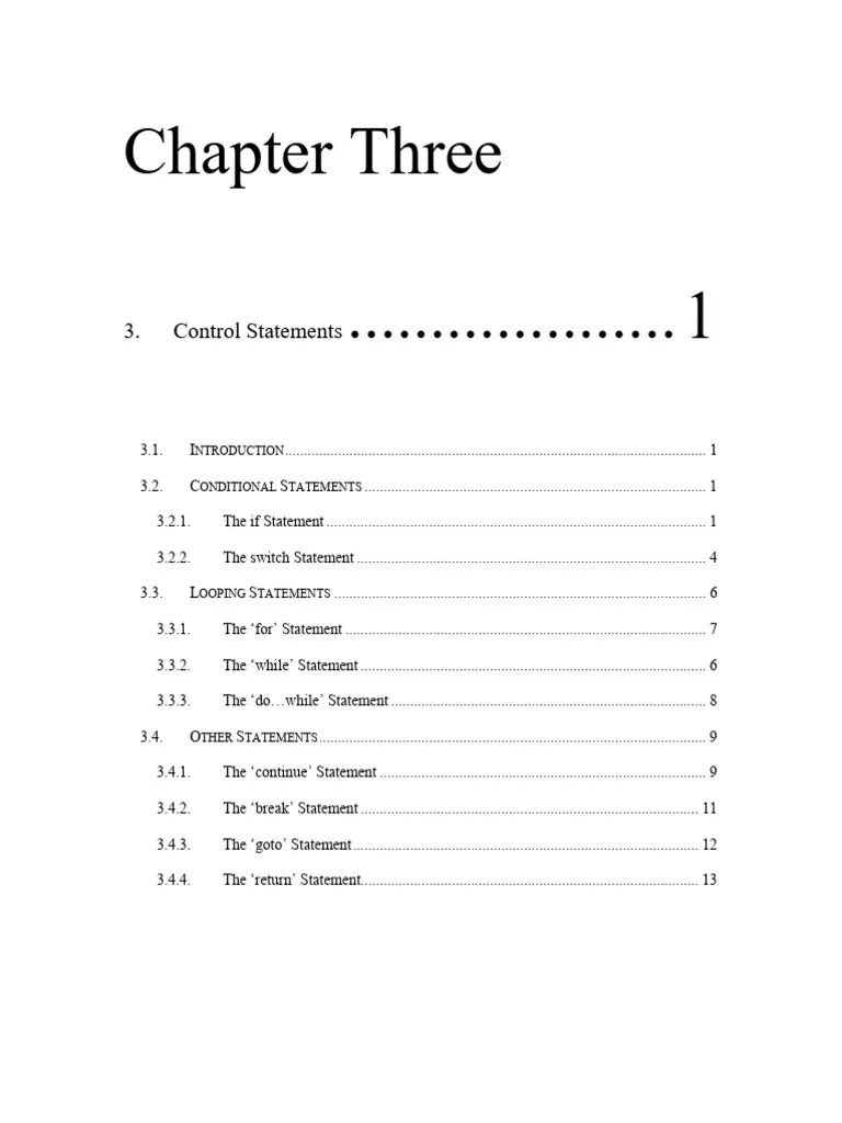 Chapter 3 - Control Statements | PDF | Control Flow | Computer Program