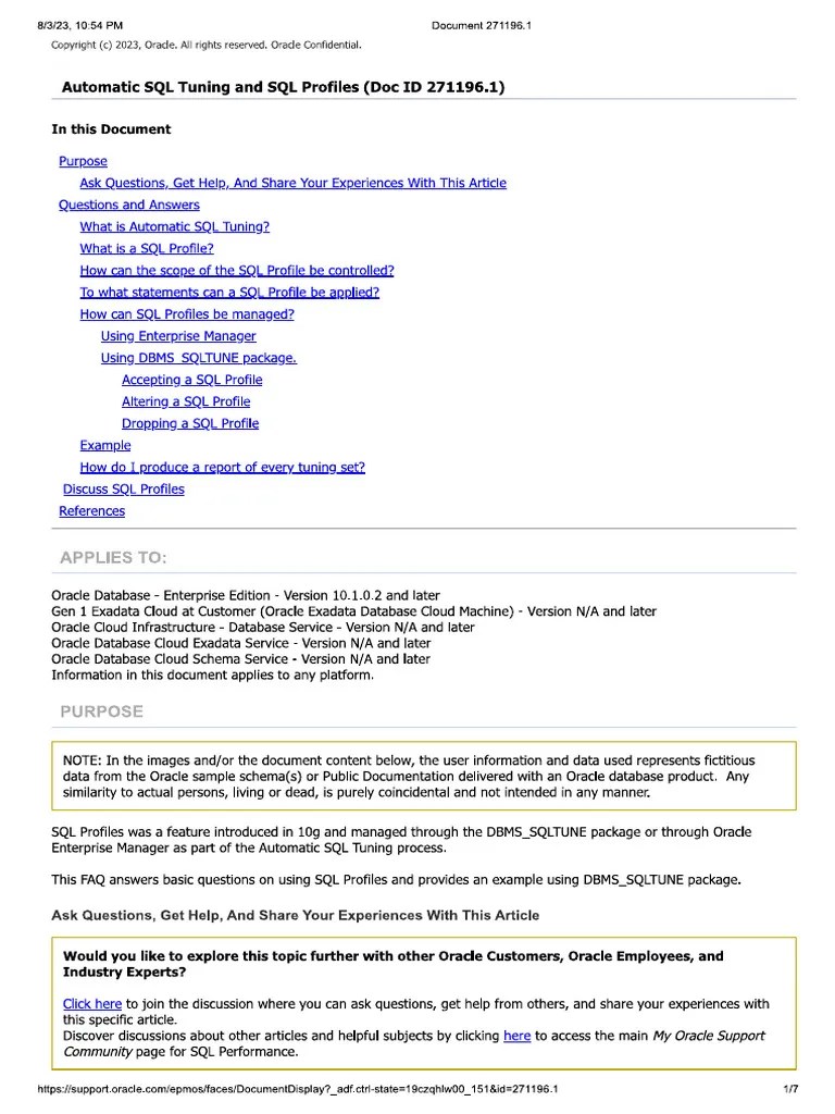 Automatic SQL Tuning And SQL Pro | PDF