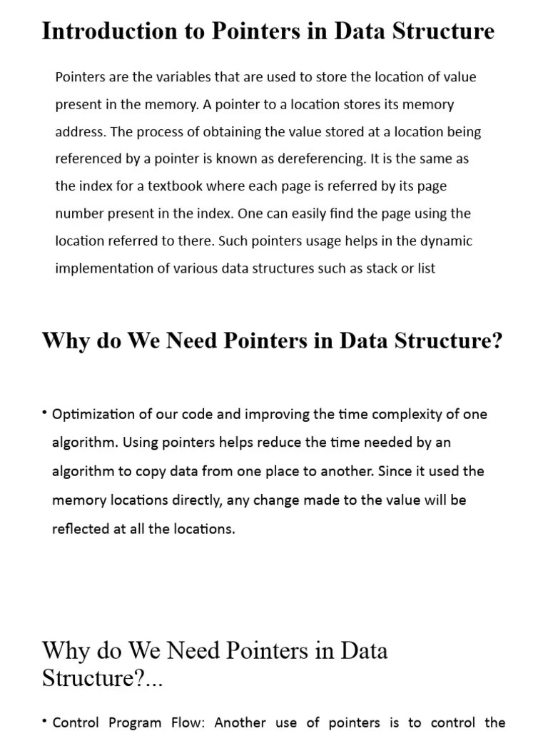 5.introduction To Pointers In Data Structure | PDF | Pointer (Computer ...