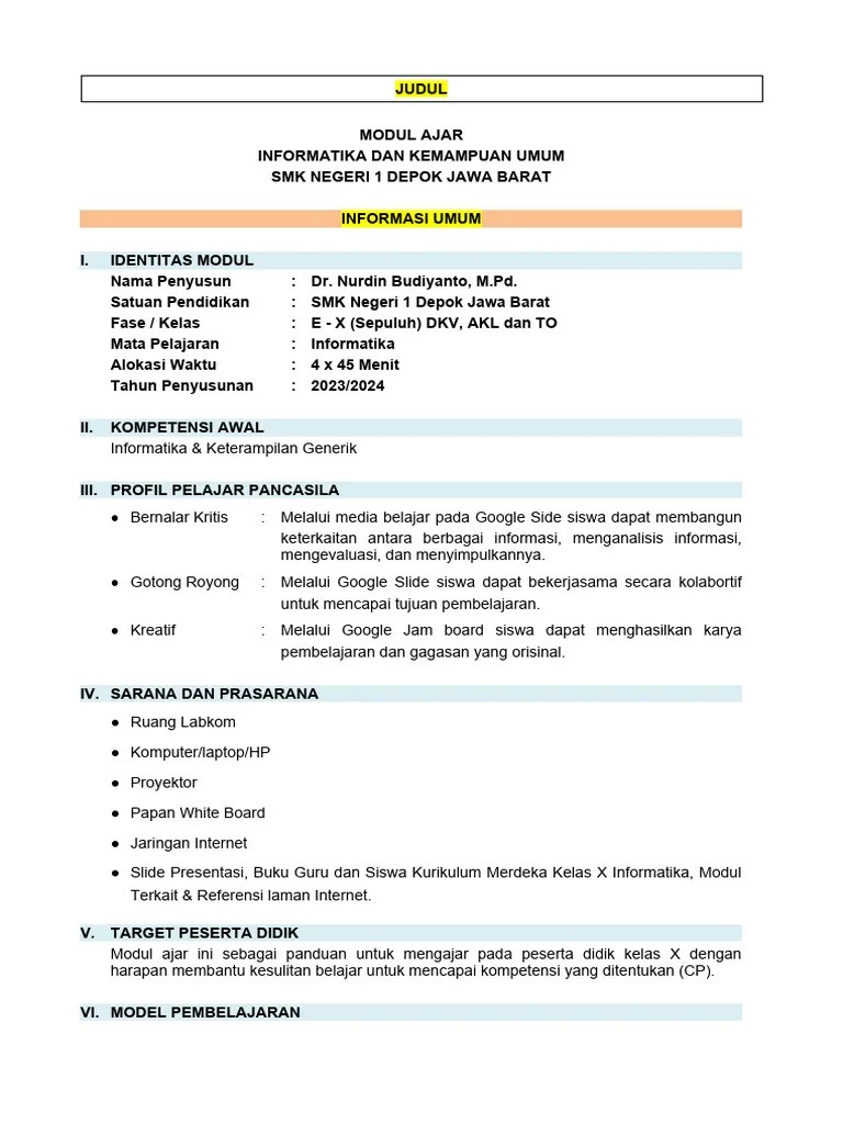 Informatika Bab 1 - Informatika Dan Kemampuan Umum Salinan | PDF