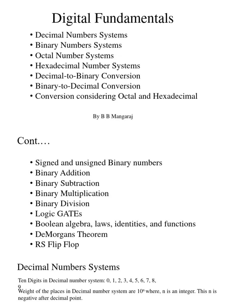 Module IV-Digital Fundamentals | PDF | Mathematical Logic | Numbers