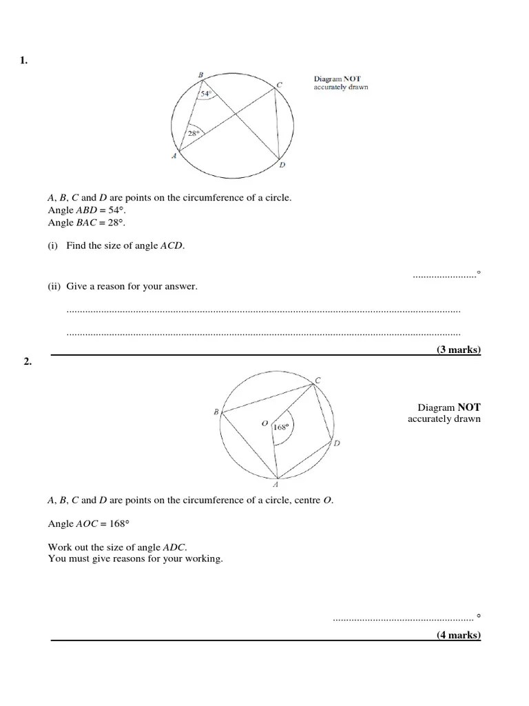 Circle Theorem | PDF | Circle | Angle