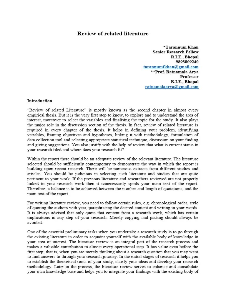 Literature Review Guidelines | PDF | Primary Sources | Knowledge