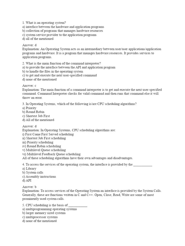 Os Mcq-1 | PDF | Scheduling (Computing) | Process (Computing)