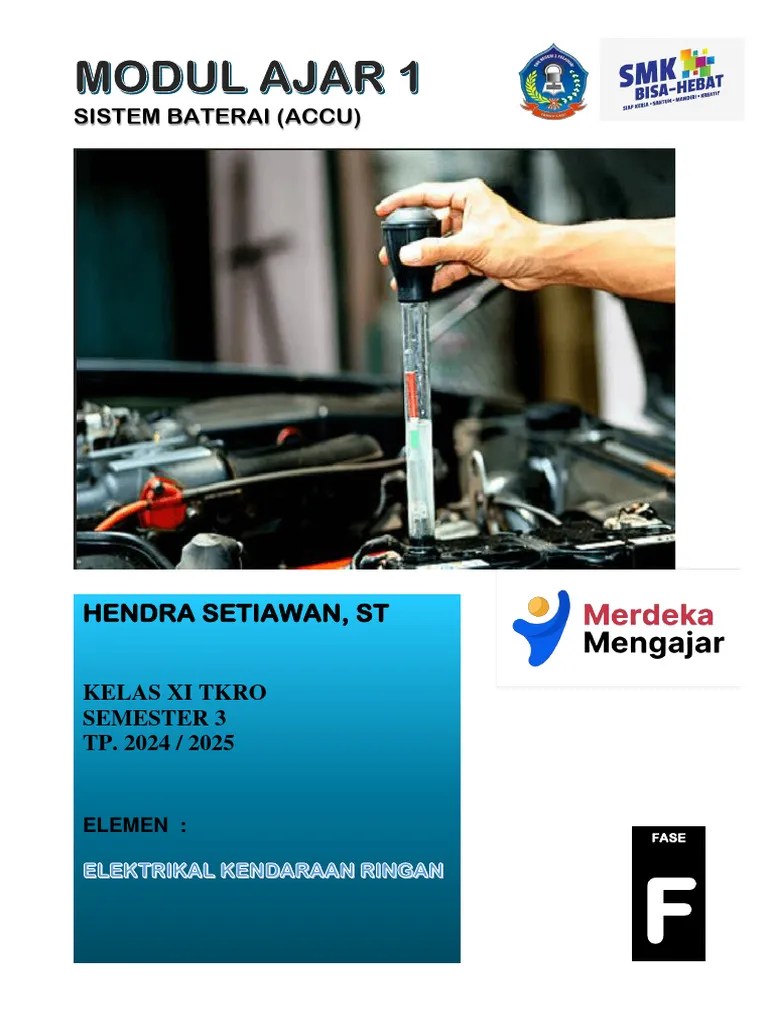 Modul Ajar 1 Sistem Baterai - Elektrikal Kendaraan Ringan | PDF