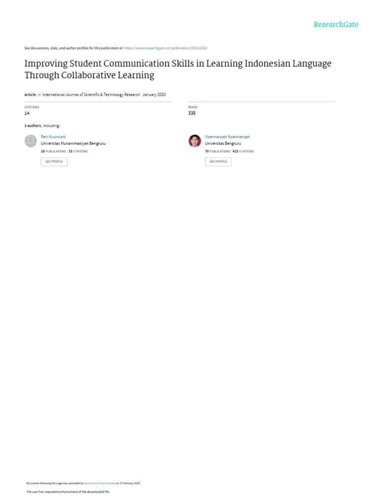 Improving Student Communication Skills In Learning Indonesian Language ...