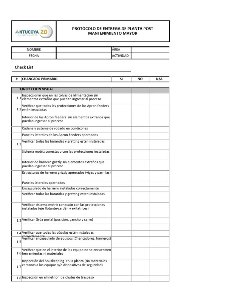 Protocolo De Entrega De Planta | PDF