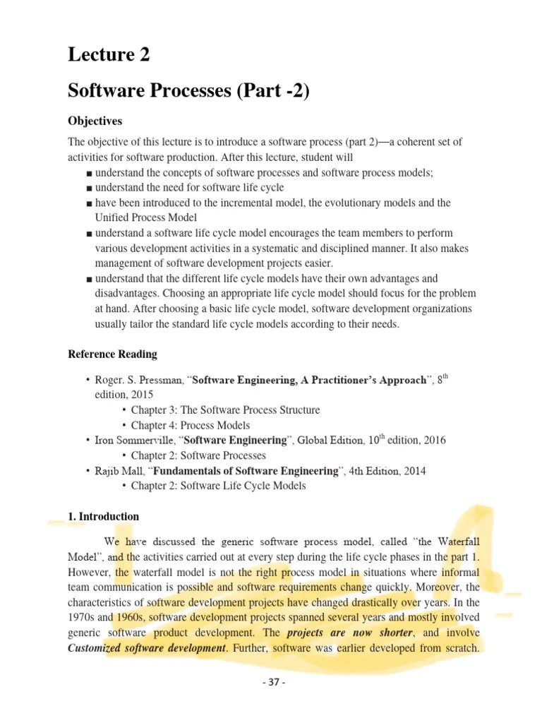 Lecture 2 Software Process Models (Part-2) | PDF | Software Prototyping ...