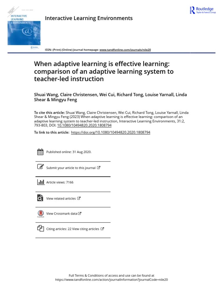 4 - When Adaptive Learning Is Effective Learning Comparison Of An ...