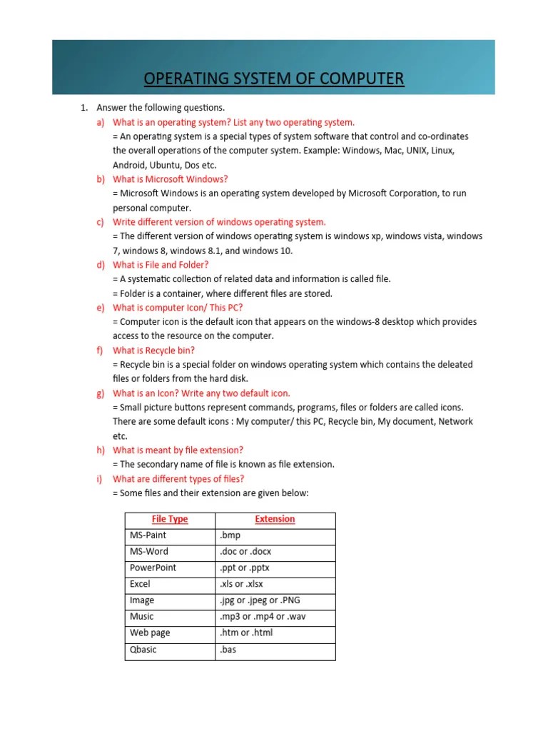 Chapter 4 Operating System | PDF
