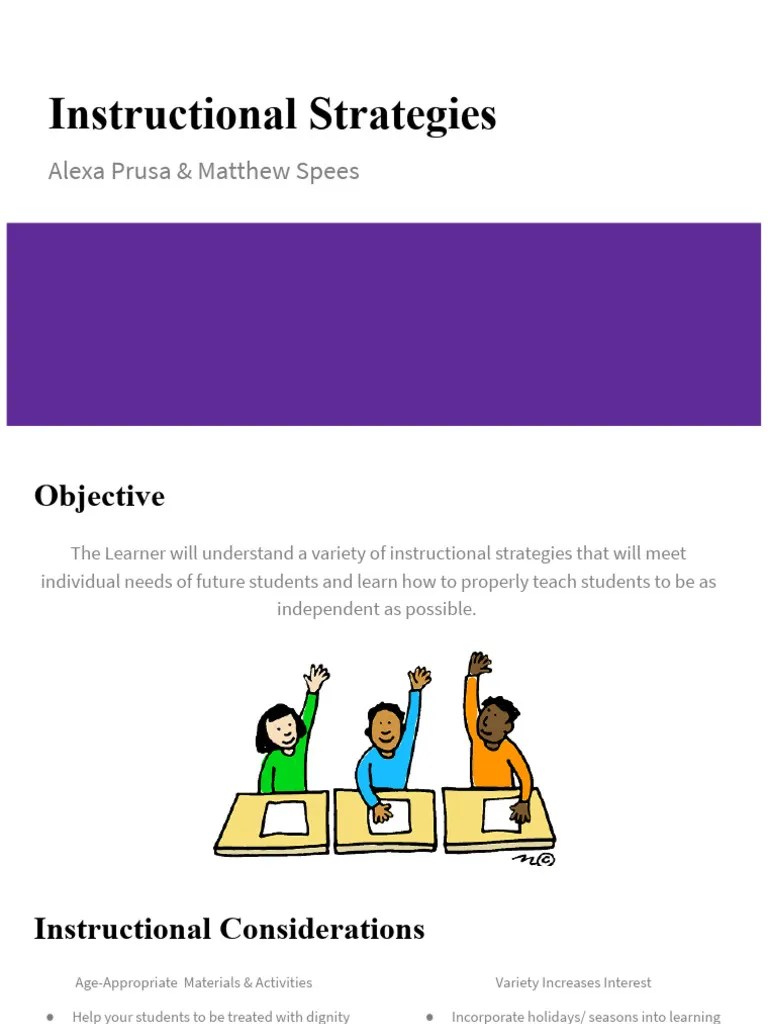 Instructional Strategies | PDF | Learning | Behavior Modification