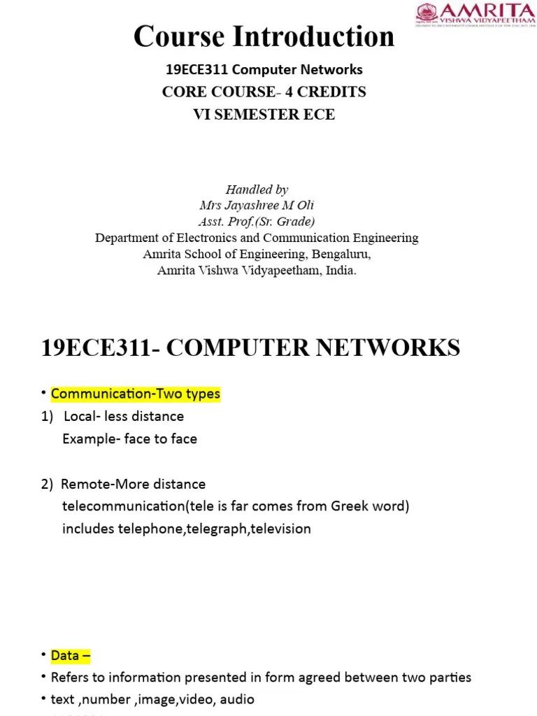 Lecture 1 | PDF | Computer Network | Network Topology