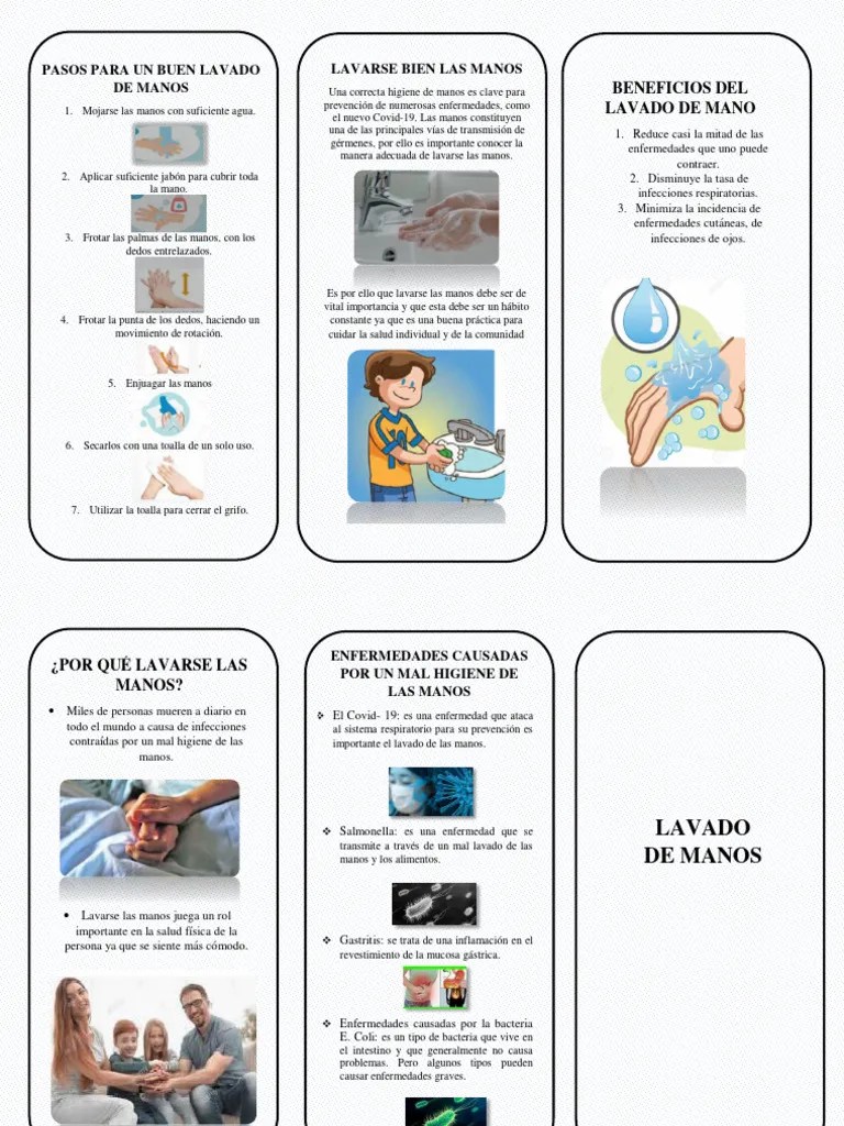 Triptico Del Lavado De Manos 3 | PDF | Lavado De Manos | Higiene