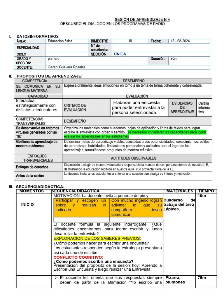 Sesiòn Comunicacion 2024 Agosto | PDF | Aprendizaje | Evaluación