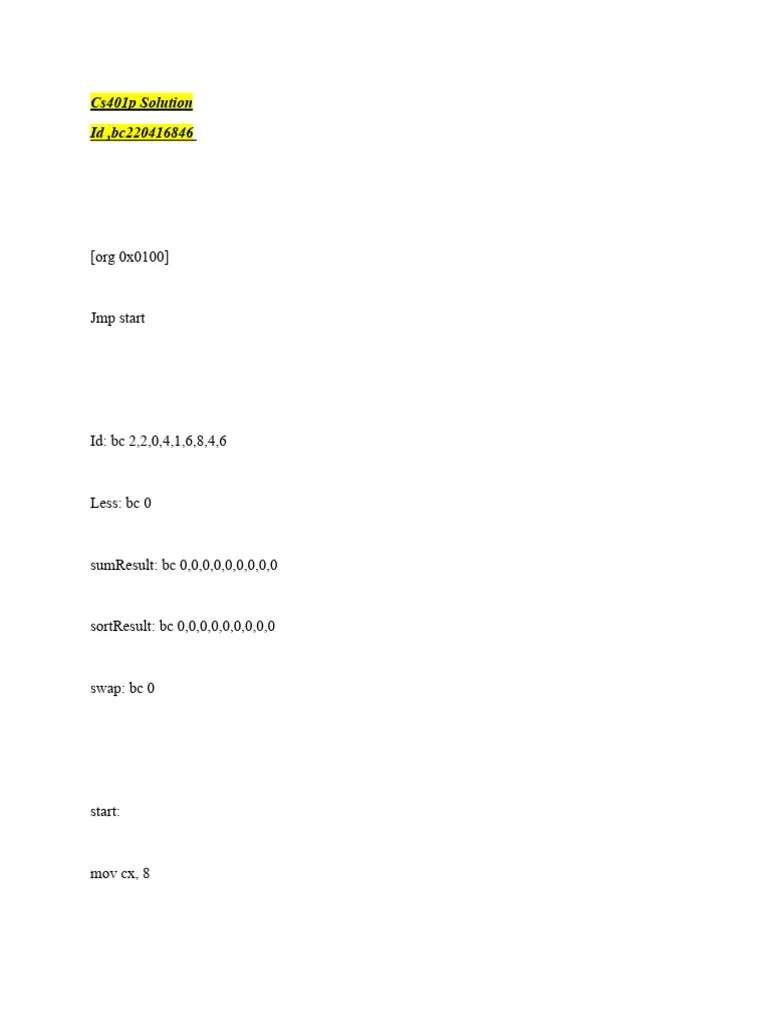 Cs401p Assignment | PDF | Computers