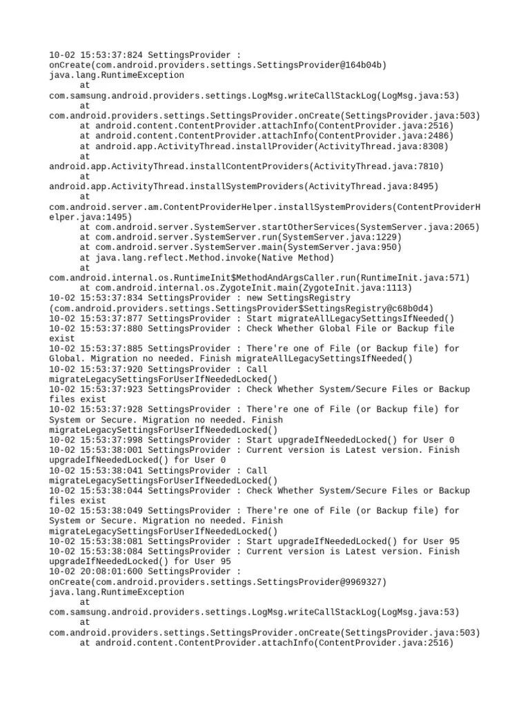 Settingsprovider | PDF | Java (Programming Language) | Backup