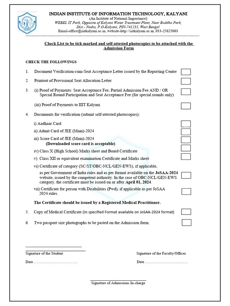 Admission Form 2024 | PDF