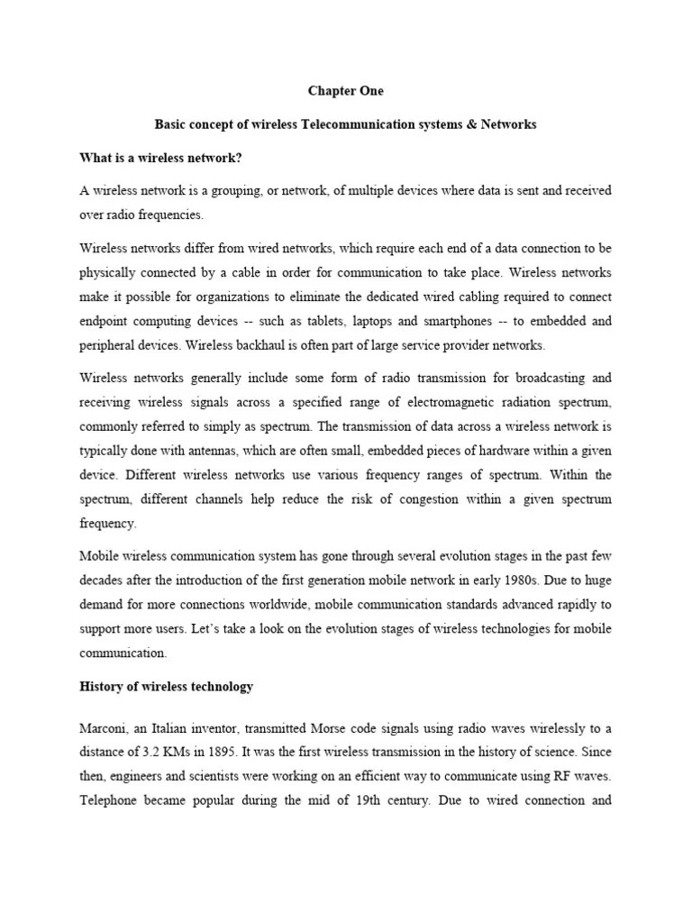 Ch1-Wireless (Generations And Types) | PDF | Wi Max | 4 G