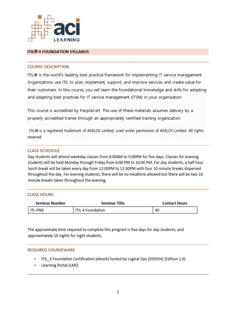 ITIL 4 Foundation Syllabus AM 072021 | PDF | It Service Management ...