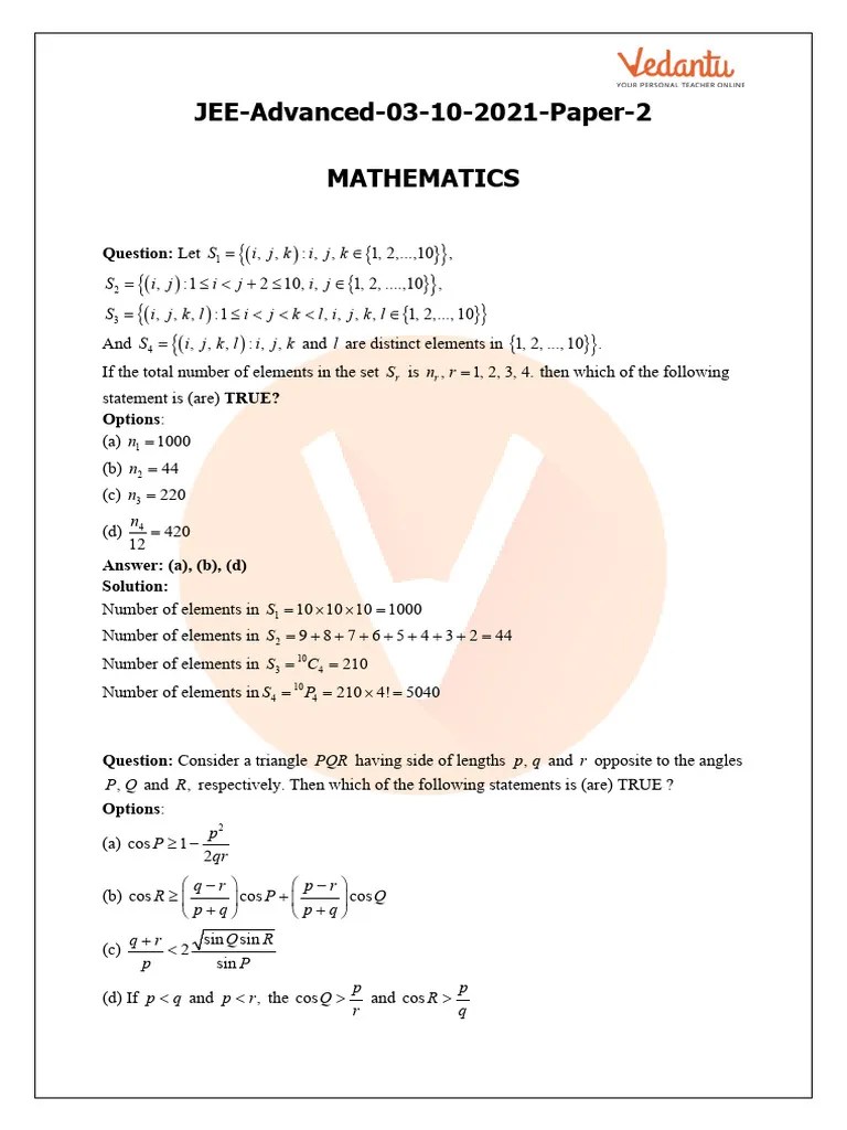 Advanced Maths Question With Solutions Part 2 | PDF | Circle | Tangent