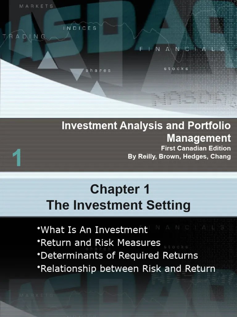 Chapter 1 | PDF | Financial Risk | Investing